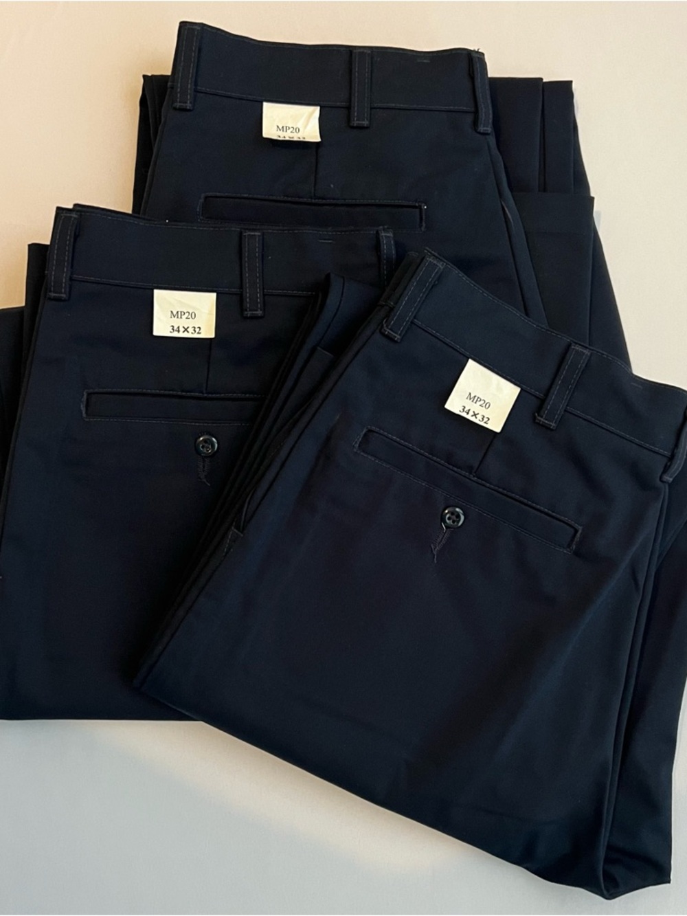 Set of 3 Pants MP20 Men Classic Blue Chinos Pants Size 34” x 32” Casual or Work - Picture 12 of 15
